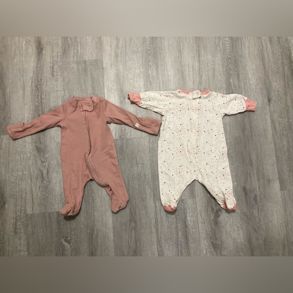 Newborn Baby Zipper Sleeper Onesies 0 months Bundle Lot